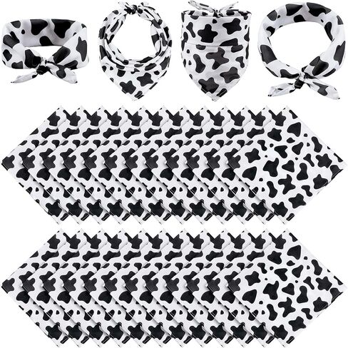 Toulite 36 Pcs Cow Print Bandanas Bulk Animal Print Bandanas for Men Women Cowboy Pet Halloween Party Favor, 20 x 20 Inch in Kuwait