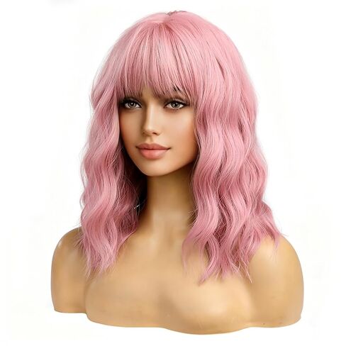 BERON 14 Inches 4th of July Wig Red White and Blue Wigs for Women Short Curly Red White and Blue Flag Wigs with Bangs for Daily Party Hairnet nclude in Kuwait