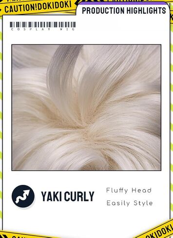KIRA KIRA Anime Rudoo Surebrec Cosplay Wig 32cm Short White Black Hair Halloween Cosplay Wig (No Lace) in Kuwait