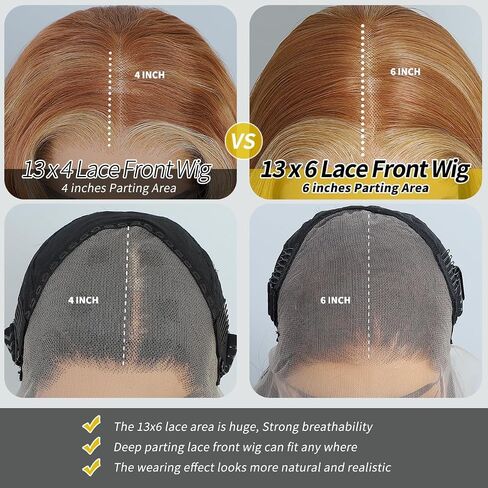 Synthetic Lace Front Wigs Pre Plucked 13x6 HD Lace Ginger Blonde Skunk Stripe Wig Body Wave 100% Futura Premium Wigs For Women 28 Inch Ready Wear Wig Beginner Friendly Daily Party Use in Kuwait