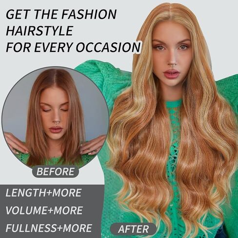 Synthetic Lace Front Wigs Pre Plucked 13x6 HD Lace Ginger Blonde Skunk Stripe Wig Body Wave 100% Futura Premium Wigs For Women 28 Inch Ready Wear Wig Beginner Friendly Daily Party Use in Kuwait