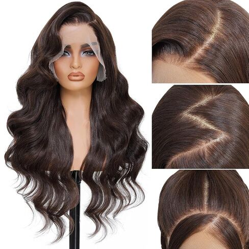 Synthetic Lace Front Wigs Pre Plucked 13x6 HD Lace Ginger Blonde Skunk Stripe Wig Body Wave 100% Futura Premium Wigs For Women 28 Inch Ready Wear Wig Beginner Friendly Daily Party Use in Kuwait