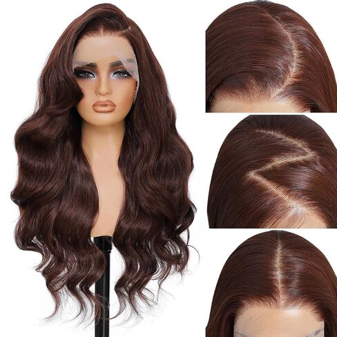 Synthetic Lace Front Wigs Pre Plucked 13x6 HD Lace Ginger Blonde Skunk Stripe Wig Body Wave 100% Futura Premium Wigs For Women 28 Inch Ready Wear Wig Beginner Friendly Daily Party Use in Kuwait
