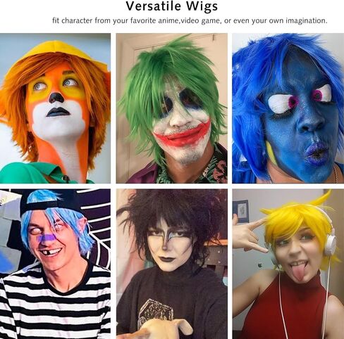 Modernfairy Anime Halloween Wig Light Purple for Cosplay Party, Synthetic Layered Short Hair Wigs with Bangs, Pastel Wigs for Women Men in Kuwait