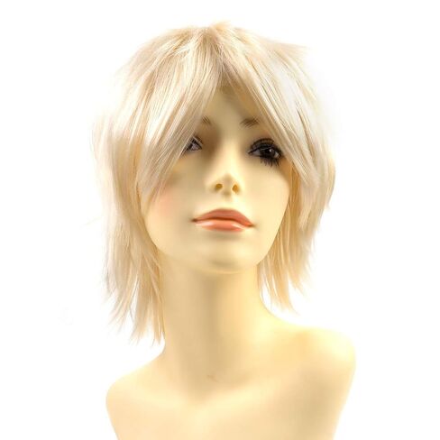 Modernfairy Anime Halloween Wig Light Purple for Cosplay Party, Synthetic Layered Short Hair Wigs with Bangs, Pastel Wigs for Women Men in Kuwait