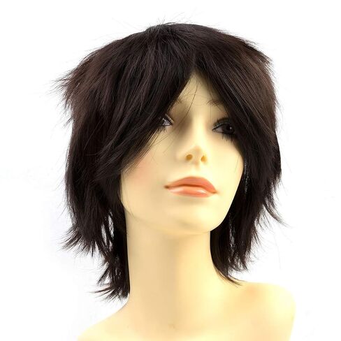 Modernfairy Anime Halloween Wig Light Purple for Cosplay Party, Synthetic Layered Short Hair Wigs with Bangs, Pastel Wigs for Women Men in Kuwait