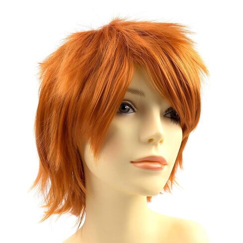 Modernfairy Anime Halloween Wig Light Purple for Cosplay Party, Synthetic Layered Short Hair Wigs with Bangs, Pastel Wigs for Women Men in Kuwait