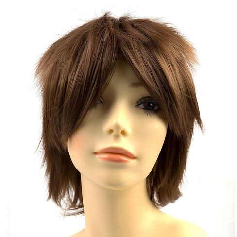 Modernfairy Anime Halloween Wig Light Purple for Cosplay Party, Synthetic Layered Short Hair Wigs with Bangs, Pastel Wigs for Women Men in Kuwait