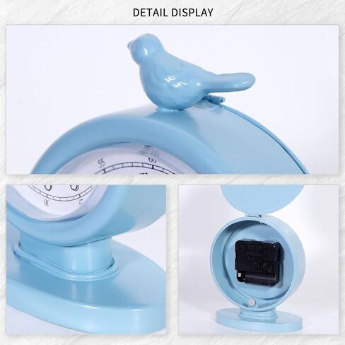 Mantel Clock, Silent Non Ticking Vintage Analog Desk Clock, Battery Operated Decorative Table Clock for Home Farmhouse Decor, Cornflower Blue in Saudi Arabia