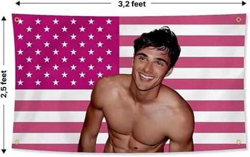 Jacob Elordi Flag, Funny Celebrity Flag, Wall Decor, Dorm Room Decor, Bedroom Decoration, Polyester Flag, 2x3 FT Flag in Saudi Arabia