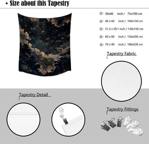 BZWAPQ Fantasy Celestial Aesthetic Vintage Tapestry Dark Academia Astrology Artwork Wall Hanging Decor Maximalist Gothic Starry Print Tapestries for Bedroom Living Room Dorm Wall Decorwhite30x40inch in Saudi Arabia