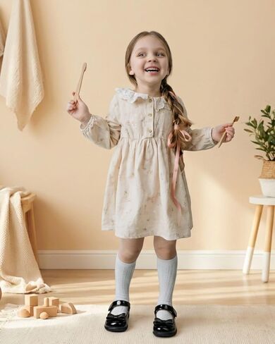 Girls School Uniform Shoes Black Mary Jane Dress Flats for Church Music Recitals in Saudi Arabia
