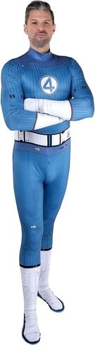 Men's Mr Fantastic Stretch Zentai Costume | Adult Superhero Suit with Jumpsuit and Gloves in Saudi Arabia