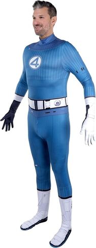 Men's Mr Fantastic Stretch Zentai Costume | Adult Superhero Suit with Jumpsuit and Gloves in Saudi Arabia