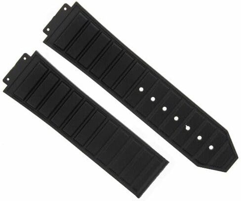 Ewatchparts 24mm Rubber Band Strap Deployment Clasp Compatible With H Hublot 44-45mm Big Bang Black in Kuwait