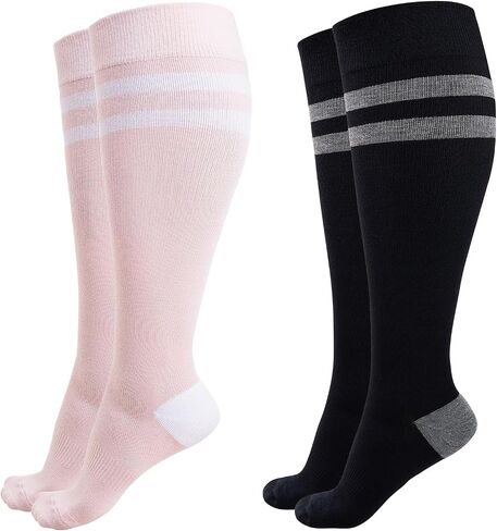 Momcozy Compression Socks for Women Wide Calf, 15-20mmHg Knee High Support Socks for Pregnancy, Nurses, Flying, Travel in Kuwait
