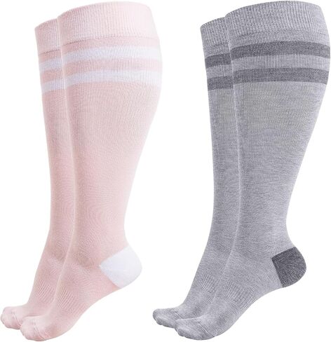 Momcozy Compression Socks for Women Wide Calf, 15-20mmHg Knee High Support Socks for Pregnancy, Nurses, Flying, Travel in Kuwait