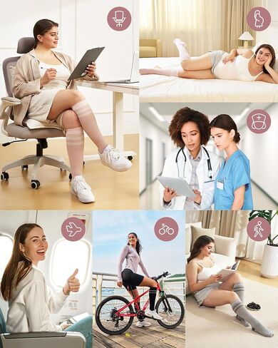 Momcozy Compression Socks for Women Wide Calf, 15-20mmHg Knee High Support Socks for Pregnancy, Nurses, Flying, Travel in Kuwait