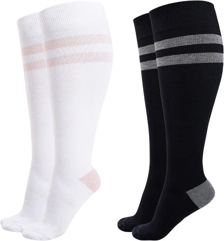 Momcozy Compression Socks for Women Wide Calf, 15-20mmHg Knee High Support Socks for Pregnancy, Nurses, Flying, Travel in Kuwait