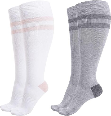 Momcozy Compression Socks for Women Wide Calf, 15-20mmHg Knee High Support Socks for Pregnancy, Nurses, Flying, Travel in Kuwait