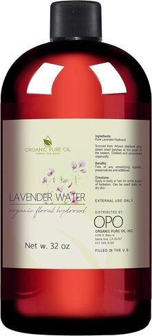 OPO Lavender Hydrosol Spray 8 oz & Sprayer Pure Steam Distilled Vegan Toner Spritz Cleanser Water Calming Toning Aromatherapy Body Mist Linens Makeup Gentle Hydrosol Water - Packaging May Vary in Saudi Arabia