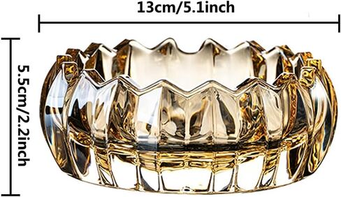 MAGCOLOR Gold Unique Round Lotus flower shaped Decorative Glass Bowl for Home Office Décor, Decorative Crystal Bowl for Table Centerpiece -5.1 inch Diameter (Gold) in Saudi Arabia