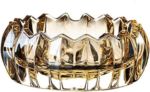 MAGCOLOR Gold Unique Round Lotus flower shaped Decorative Glass Bowl for Home Office Décor, Decorative Crystal Bowl for Table Centerpiece -5.1 inch Diameter (Gold) in Saudi Arabia