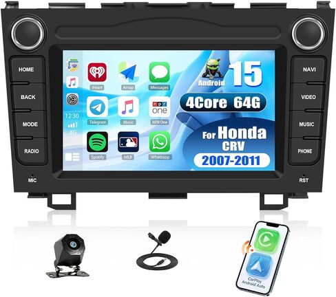 Android 13 Car Stereo Radio for Honda CRV 1997 1998 1999 2000 2001 Manual A/C Wireless Apple Carplay&Android Auto GPS Navigation, 9" Touchscreen Bluetooth Hi-Fi Audio/WiFi/SWC/USB+Backup Camera&Mic in Kuwait