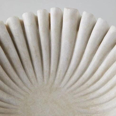 Marble Ruffle Bowl (9 Inches) - Scallop, Fluted, Decorative, Jewelry, Fruit Bowl for Gift, Housewarming in Saudi Arabia