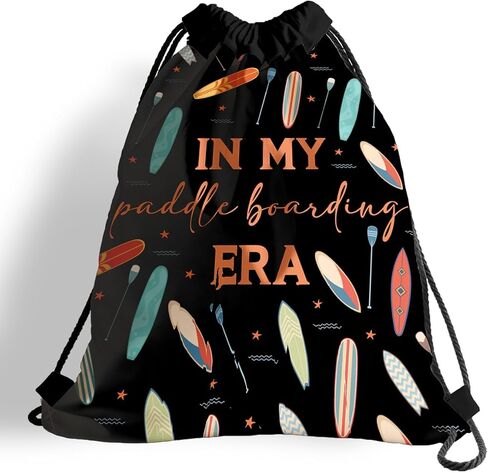 Lightweight Drawstring Sport Bag, In My Paddle Boarding Era, Gift to Paddle Boarding Lovers, Quick-drying and Moisture-proof Cinch Bags for Gym, Sports, Travel, Practical Bags for Women Men 066 in Saudi Arabia