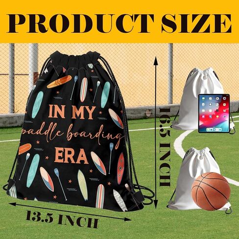 Lightweight Drawstring Sport Bag, In My Paddle Boarding Era, Gift to Paddle Boarding Lovers, Quick-drying and Moisture-proof Cinch Bags for Gym, Sports, Travel, Practical Bags for Women Men 066 in Saudi Arabia