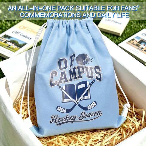 AICase for off Campus Merch Gifts Inspired Drawstring Bag Backpack Hocky Sports Gym Sackpack Poster Tote Bag Shirt Hat jersey Water Resistant String Bag for Women Men Reading Lover in Kuwait