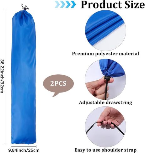 craspire 2pcs للطي حقيبة كرسي التخييم كراسي الشاطئ الأزرق استبدال أكياس حمل قابلة للطي 35.8in البوليستر المحمولة للماء قابل للتعديل تخزين الرباط للتخييم في الهواء الطلق السفر الملابس الفراش in Kuwait