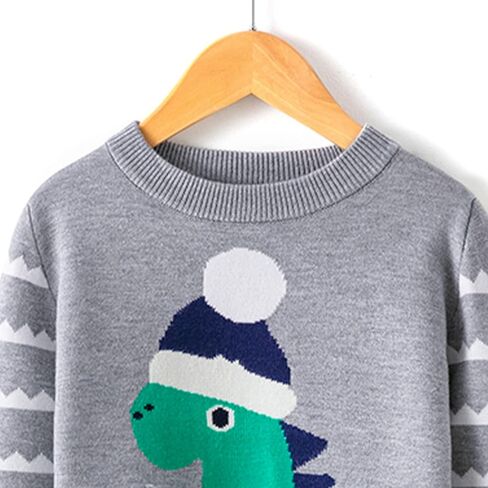 boy Sweater Kids Christmas Sweater Boy Girl 2025 Funny Xmas Reindeer Long Sleeve Knit Clothes Toddler Pullover Infant Winter Tops Grey-c 4-5 Years in Kuwait