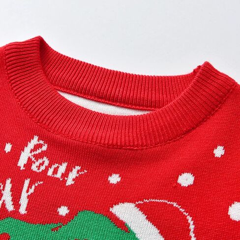 Toddler boy Christmas Sweater Kids Christmas Sweater Boy Girl 2025 Funny Xmas Reindeer Long Sleeve Knit Clothes Toddler Pullover Infant Winter Tops Red-w 5-6 Years in Kuwait