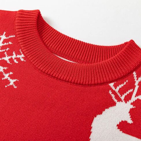 Boys Christmas Sweater Kids Christmas Sweater Boy Girl 2025 Funny Xmas Reindeer Long Sleeve Knit Clothes Toddler Pullover Infant Winter Tops Red-g 5-6 Years in Kuwait