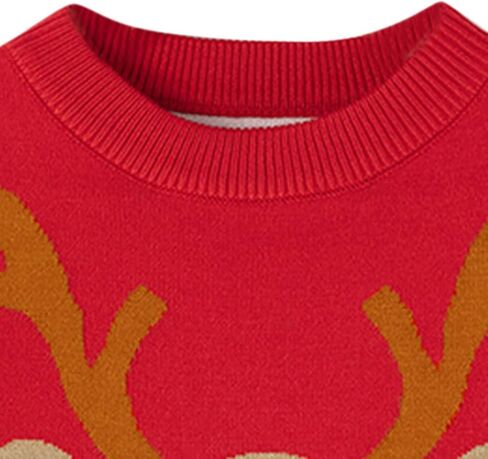 Christmas Outfit Toddler boy Kids Christmas Sweater Boy Girl 2025 Funny Xmas Reindeer Long Sleeve Knit Clothes Toddler Pullover Infant Winter Tops Red-n 3-4 Years in Saudi Arabia