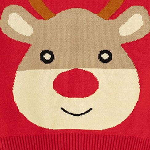 Christmas Outfit Toddler boy Kids Christmas Sweater Boy Girl 2025 Funny Xmas Reindeer Long Sleeve Knit Clothes Toddler Pullover Infant Winter Tops Red-n 3-4 Years in Saudi Arabia