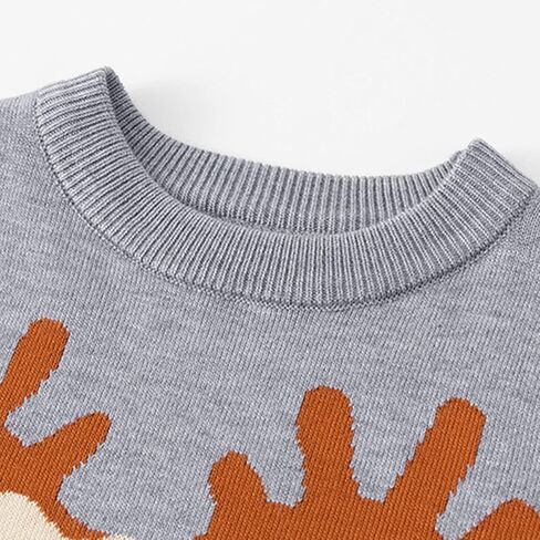 boy Sweater Kids Christmas Sweater Boy Girl 2025 Funny Xmas Reindeer Long Sleeve Knit Clothes Toddler Pullover Infant Winter Tops Grey-t 5-6 Years in Saudi Arabia