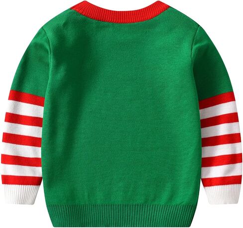 Boys Knit Sweater Kids Christmas Sweater Boy Girl 2025 Funny Xmas Reindeer Long Sleeve Knit Clothes Toddler Pullover Infant Winter Tops Green-v 5-6 Years in Kuwait