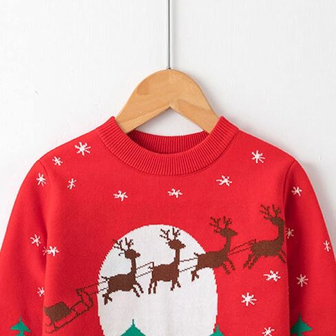 Toddler boy Christmas Kids Christmas Sweater Boy Girl 2025 Funny Xmas Reindeer Long Sleeve Knit Clothes Toddler Pullover Infant Winter Tops Red-i 3-4 Years in Kuwait