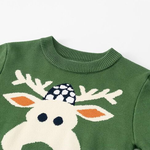 Christmas Sweater Kids Christmas Sweater Boy Girl 2025 Funny Xmas Reindeer Long Sleeve Knit Clothes Toddler Pullover Infant Winter Tops Green-j 5-6 Years in Kuwait