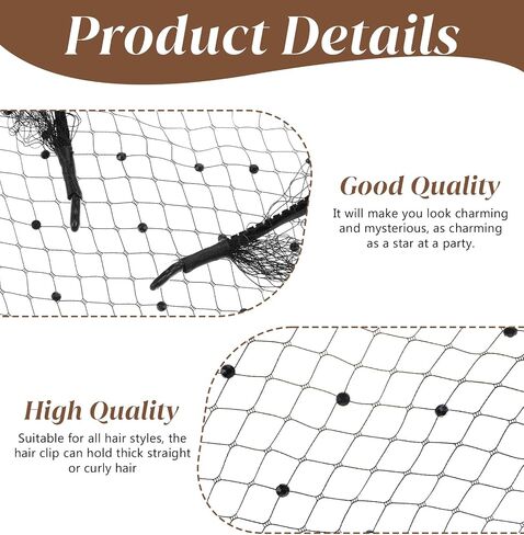1pc Funeral Veil, Black Veil for Funeral Mesh Birdcage Veils for Women (Black, Mesh) in Kuwait