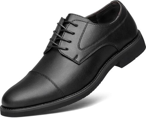 Men's Dress Shoes Business Casual Cap-Toe Oxford Shoes for Men Tuxedo Fashion Derby Comfortable Wedding Mens Office Formal Lightweight Shoes Non-Slip Work Everyday Driving Travel Footwear in Kuwait