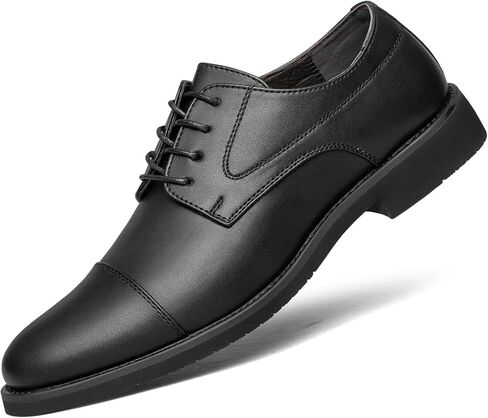 Men's Dress Shoes Business Casual Cap-Toe Oxford Shoes for Men Tuxedo Fashion Derby Comfortable Wedding Mens Office Formal Lightweight Shoes Non-Slip Work Everyday Driving Travel Footwear in Kuwait