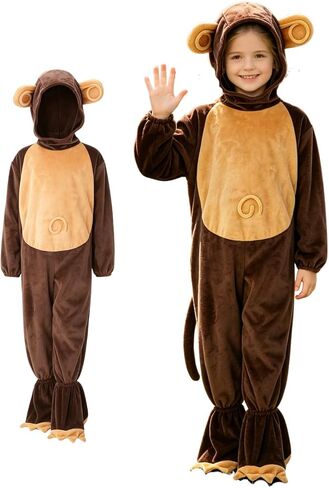 Animal Costumes Onesies for Kids with Hood Sleepwear Cute Halloween Cosplay in Kuwait