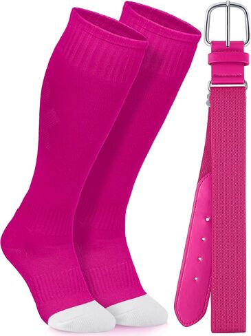 Baseball Socks and Belt Combo Youth Boys Softball Football Socks and Elastic Baseball Belts for Boys Girls in Saudi Arabia