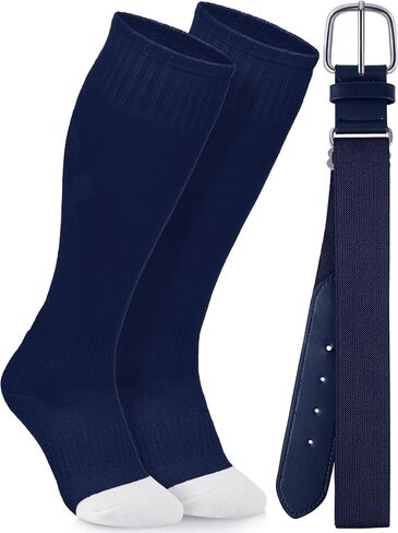 Baseball Socks and Belt Combo Youth Boys Softball Football Socks and Elastic Baseball Belts for Boys Girls in Saudi Arabia