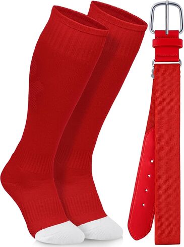 Baseball Socks and Belt Combo Youth Boys Softball Football Socks and Elastic Baseball Belts for Boys Girls in Saudi Arabia