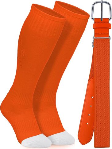 Baseball Socks and Belt Combo Youth Boys Softball Football Socks and Elastic Baseball Belts for Boys Girls in Saudi Arabia